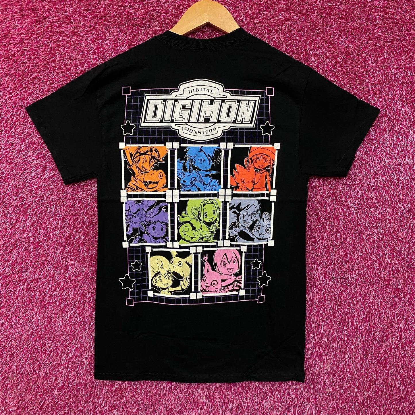 Digimon Digital Monsters Line Grid Logo T-Shirt Small
