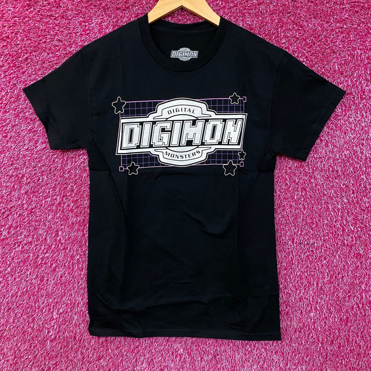 Digimon Digital Monsters Line Grid Logo T-Shirt Small