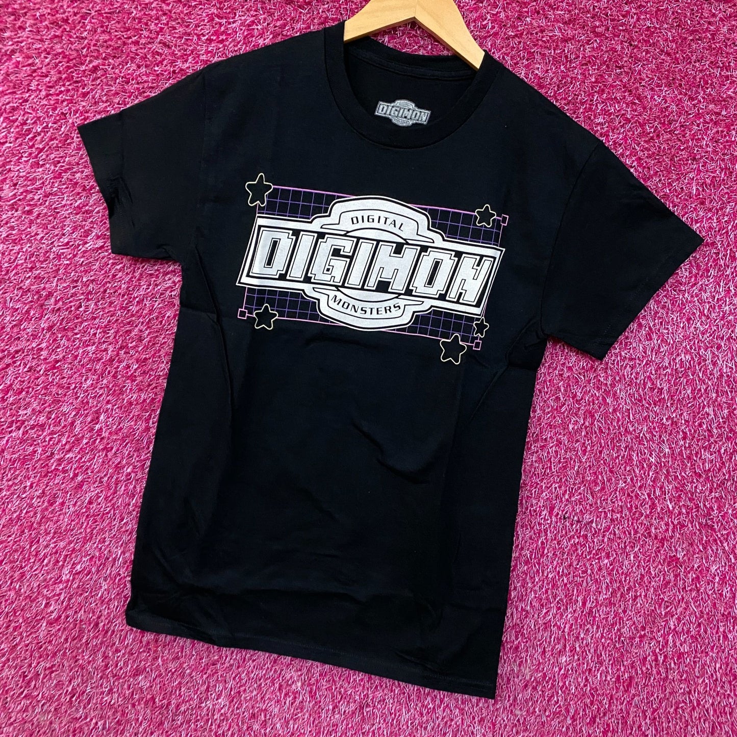 Digimon Digital Monsters Line Grid Logo T-Shirt Small