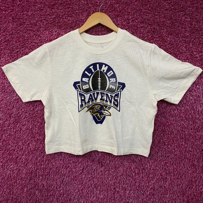 Junk Food Clothing Baltimore Ravens Women's Mock Neck Crop T-Shirt Small