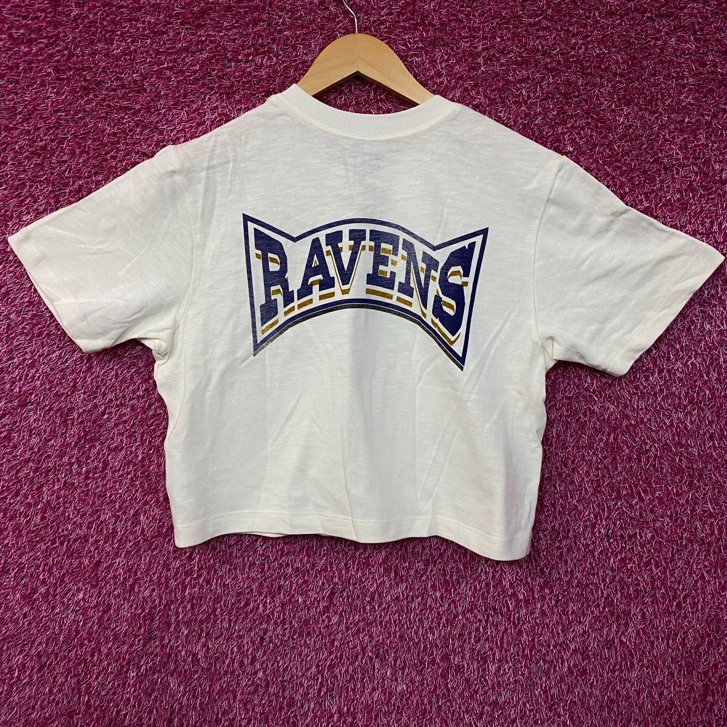 Junk Food Clothing Baltimore Ravens Women's Mock Neck Crop T-Shirt Small