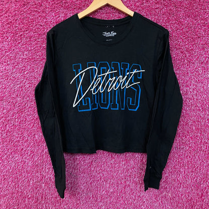 Junk Food Clothing Detroit Lions Women's Long Sleeve Crop Top Small