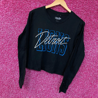 Junk Food Clothing Detroit Lions Women's Long Sleeve Crop Top Small