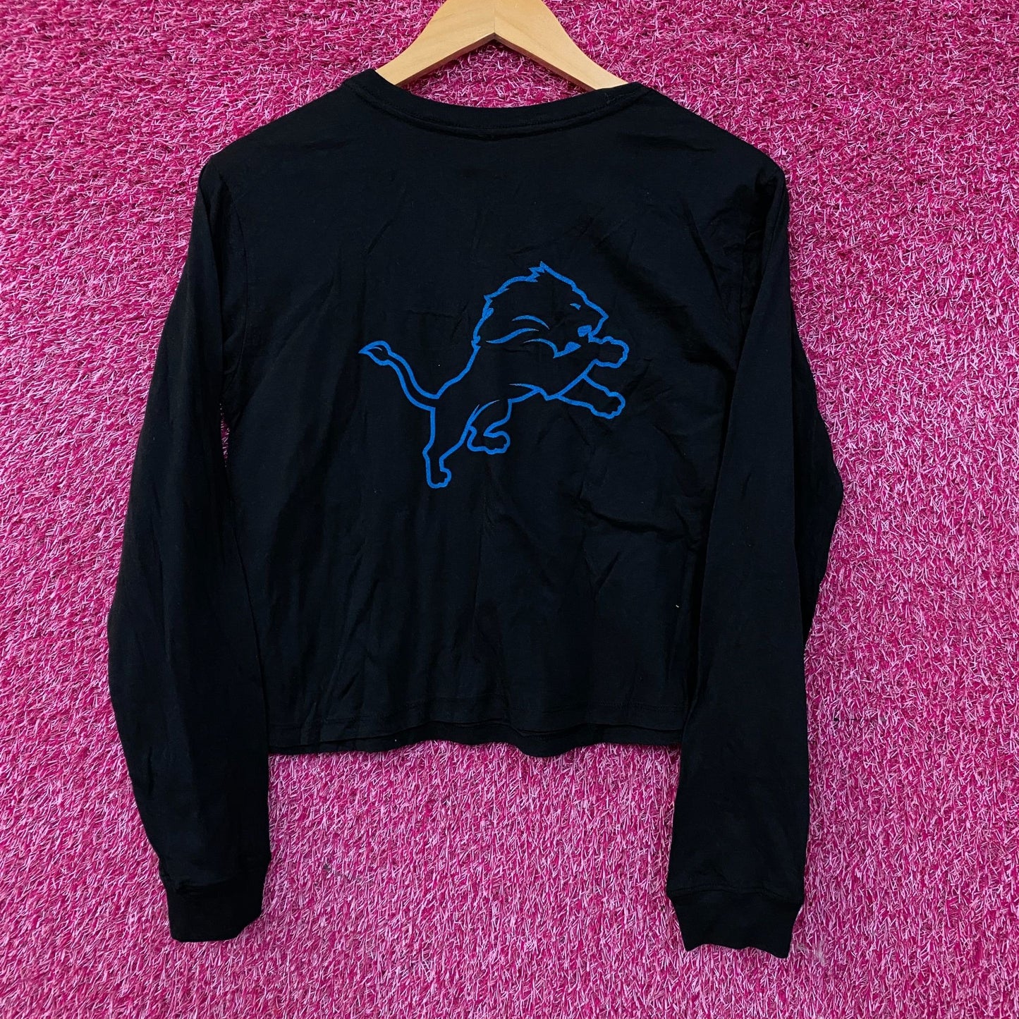 Junk Food Clothing Detroit Lions Women's Long Sleeve Crop Top Small