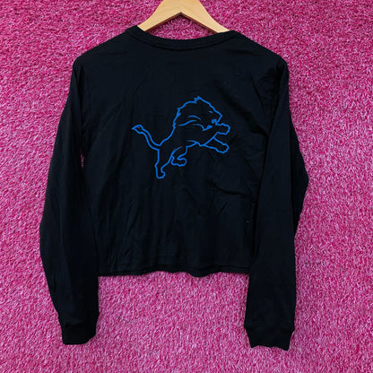 Junk Food Clothing Detroit Lions Women's Long Sleeve Crop Top Small