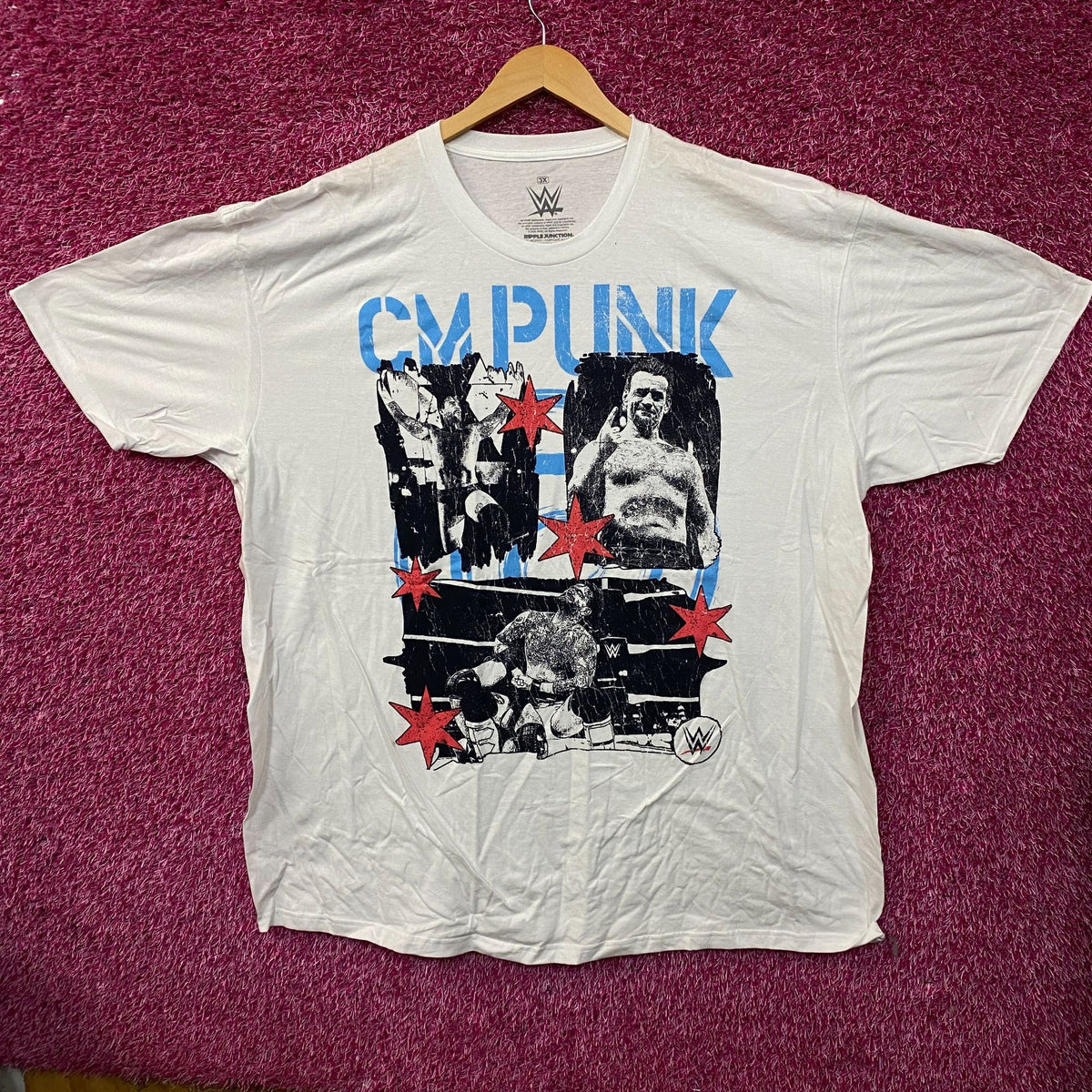 WWE CM Punk Ripple Junction Grunge Graphic T-Shirt 3XL
