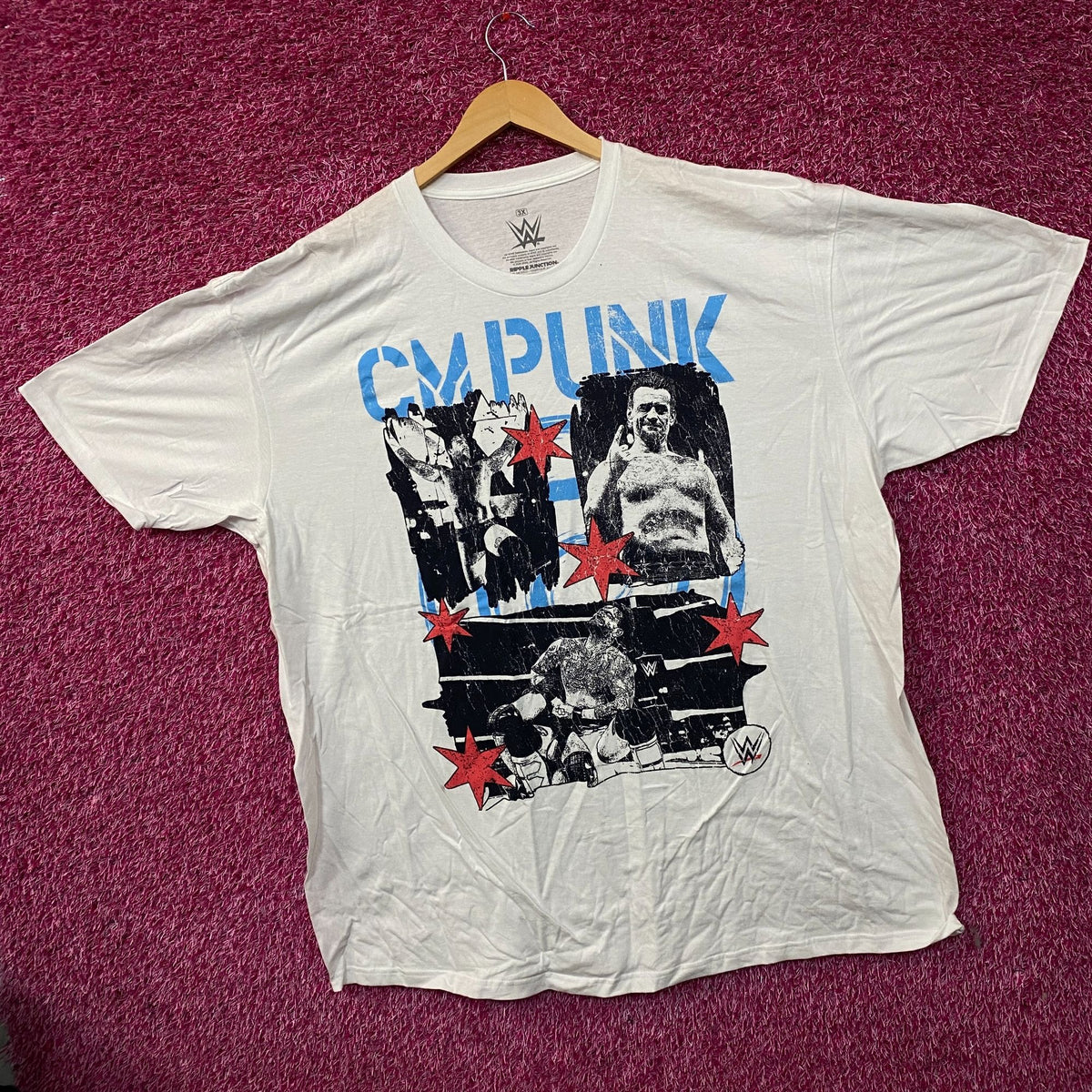 WWE CM Punk Ripple Junction Grunge Graphic T-Shirt 3XL