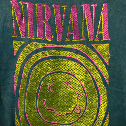 Nirvana Nevermind Album Dead Smiley Face Logo T-Shirt Small