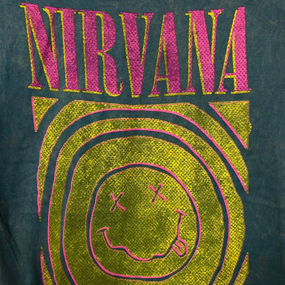 Nirvana Nevermind Album Dead Smiley Face Logo T-Shirt Small