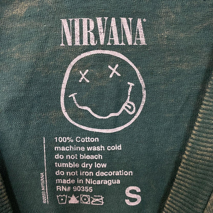 Nirvana Nevermind Album Dead Smiley Face Logo T-Shirt Small