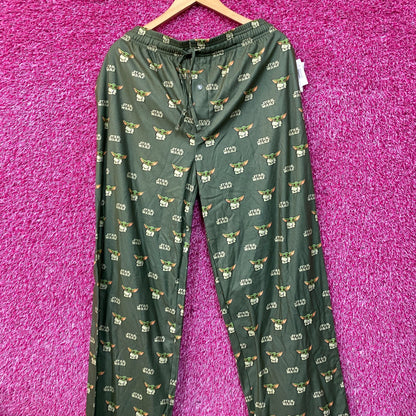 Star Wars The Mandalorian Grogu Graphic Print Green Pajama Pants XL