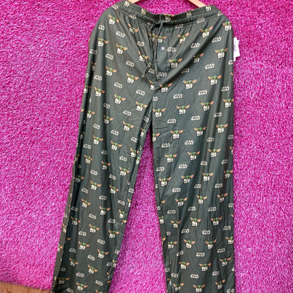 Star Wars The Mandalorian Grogu Graphic Print Green Pajama Pants XL