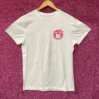 Hello Kitty Strawberry Milk Kawaii Graphic Design T-Shirt Small