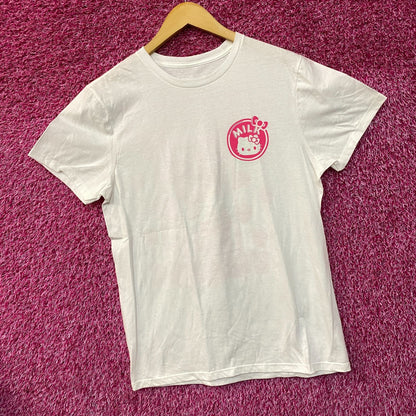 Hello Kitty Strawberry Milk Kawaii Graphic Design T-Shirt Small