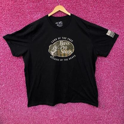 Bass Pro Shops USA Land Of The Free Green Graphic T-Shirt 4X