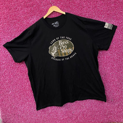 Bass Pro Shops USA Land Of The Free Green Graphic T-Shirt 4X