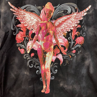 Nirvana In Utero Album Floral Heart Angel Tie Dye Tee Medium
