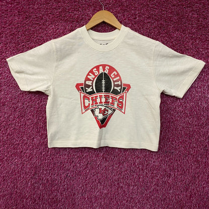 Junk Food Clothing NFL Kansas City Chiefs Women's Mock Neck Crop Tee XS
