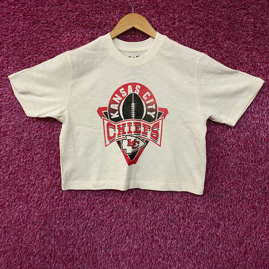 Junk Food Clothing NFL Kansas City Chiefs Women's Mock Neck Crop Tee XS