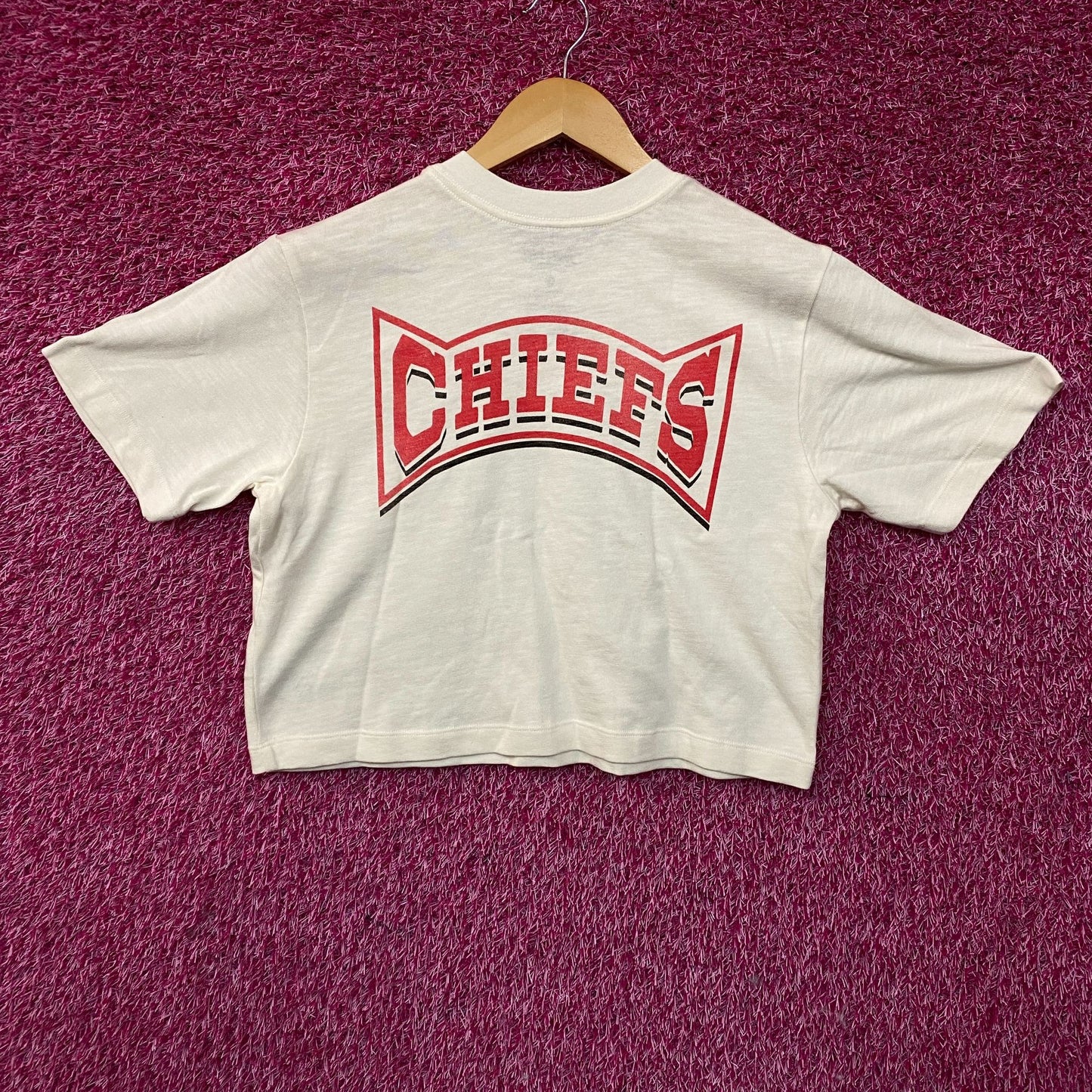 Junk Food Clothing NFL Kansas City Chiefs Women's Mock Neck Crop Tee XS