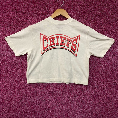 Junk Food Clothing NFL Kansas City Chiefs Women's Mock Neck Crop Tee XS