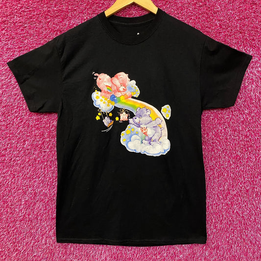 Care Bears Cheer Bear & Share Bear Rainbow & Stars T-Shirt Small
