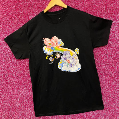 Care Bears Cheer Bear & Share Bear Rainbow & Stars T-Shirt Small