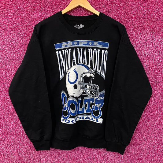 Junk Food Clothing Indianapolis Colts Helmet Logo Flea Market Crew Sweatshirt Medium