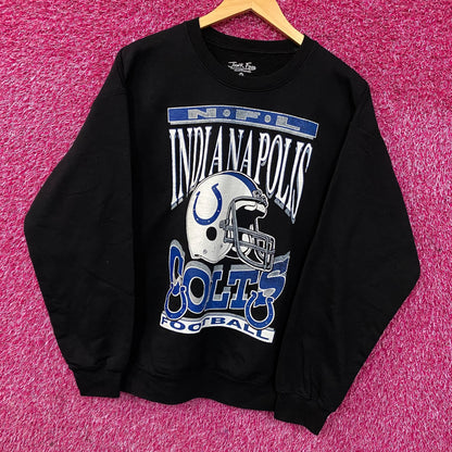 Junk Food Clothing Indianapolis Colts Helmet Logo Flea Market Crew Sweatshirt Medium