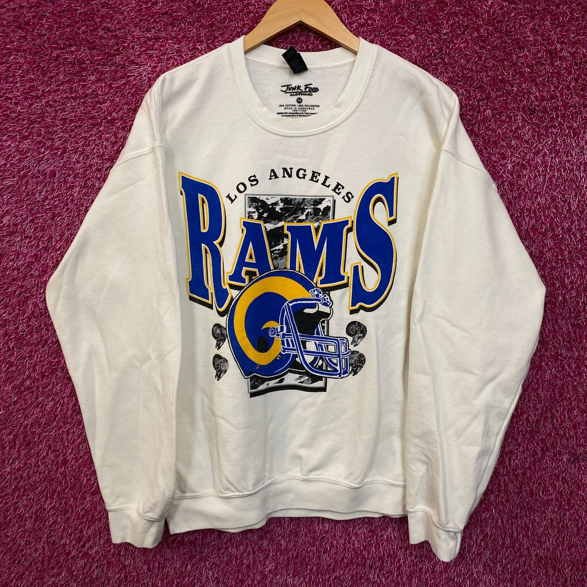 Junk Food Clothing Los Angeles Rams Conversion Crew Fleece Medium