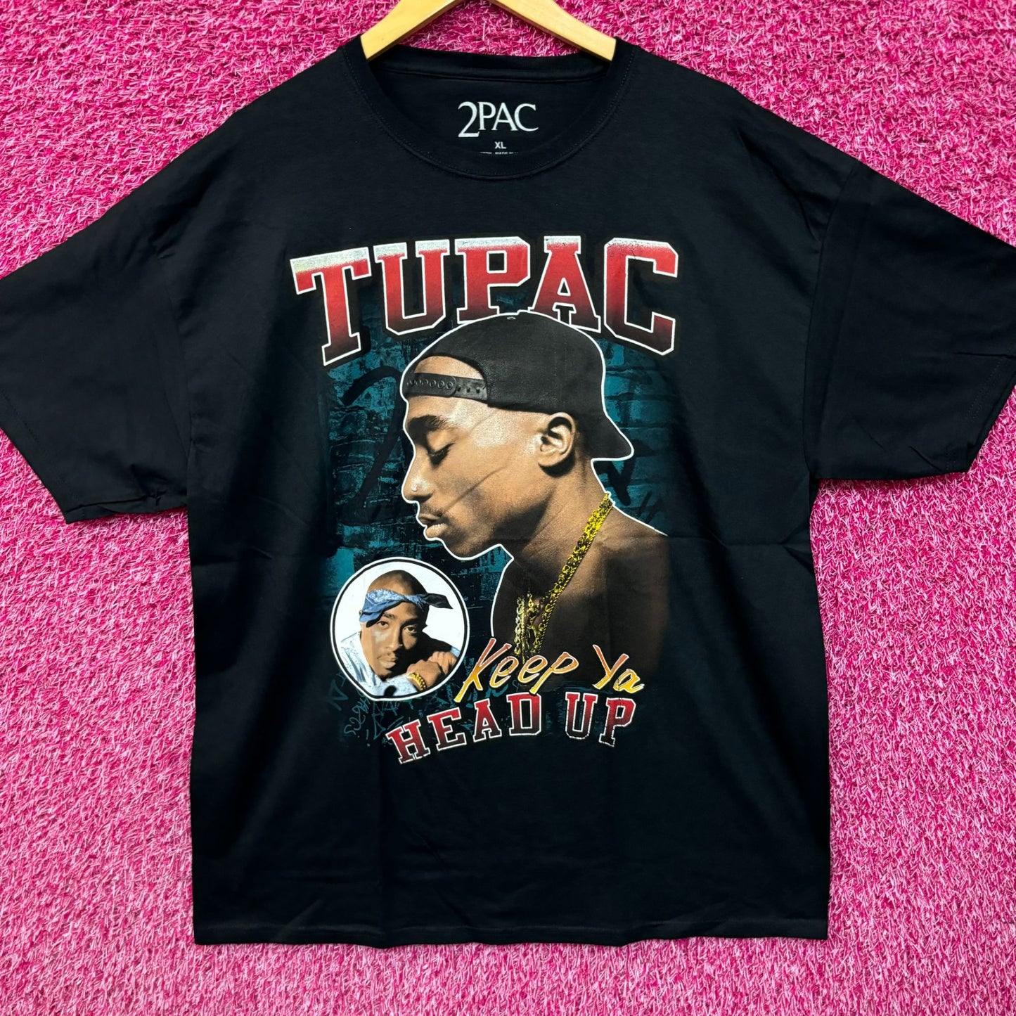 Tupac Keep Ya Head Up Rap Single West Coast Hip Hop Tee XL
