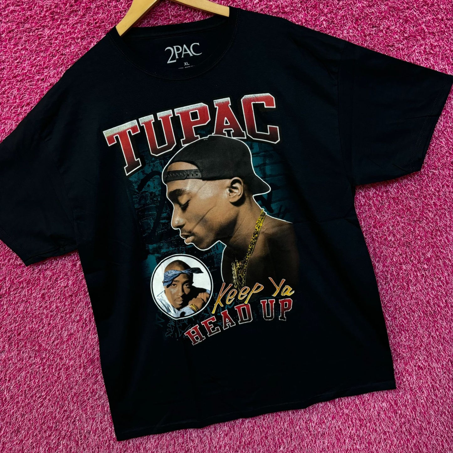 Tupac Keep Ya Head Up Rap Single West Coast Hip Hop Tee XL
