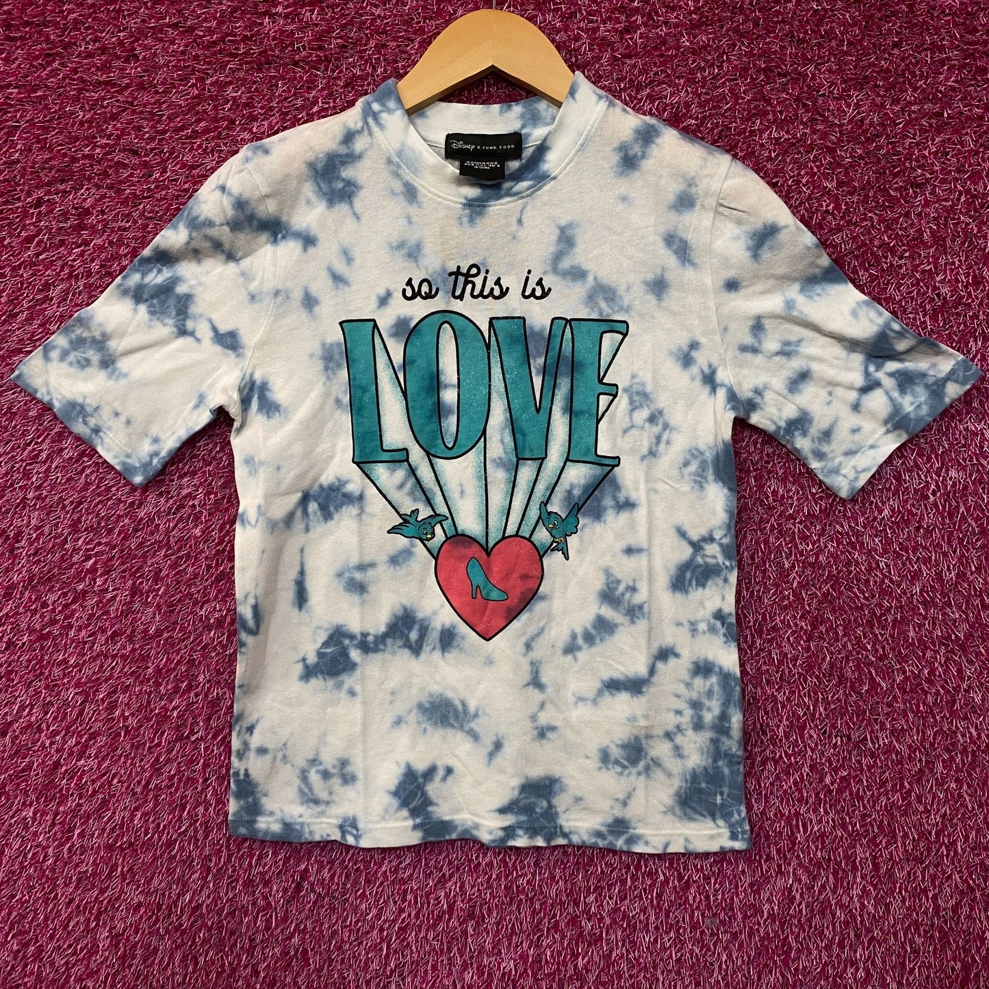 Disney x Junk Food Cinderella So This Is Love Tie-Dye T-Shirt Small