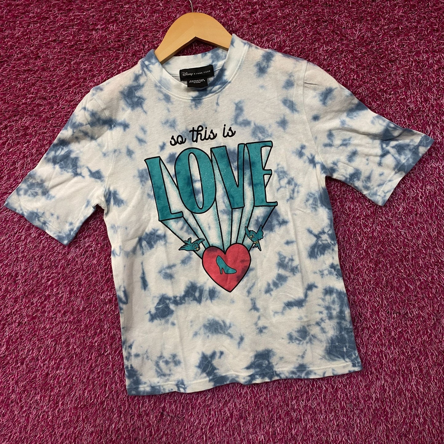 Disney x Junk Food Cinderella So This Is Love Tie-Dye T-Shirt Small