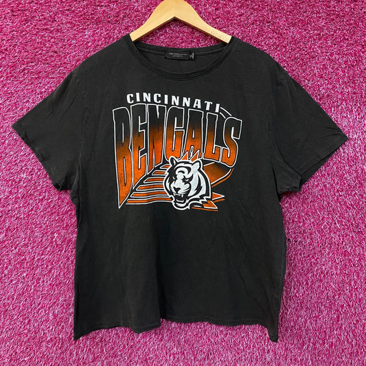 Junk Food Clothing NFL Cincinnati Bengals Chrome Retro Style Women's T-Shirt 2XL