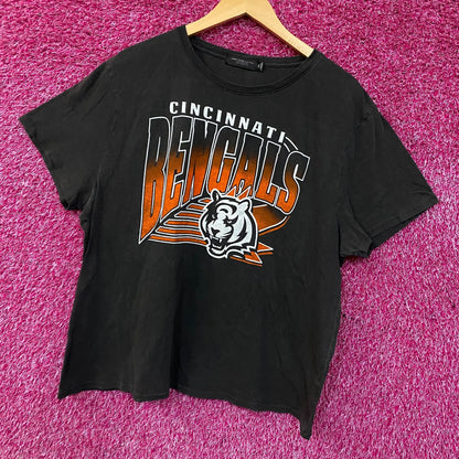 Junk Food Clothing NFL Cincinnati Bengals Chrome Retro Style Women's T-Shirt 2XL