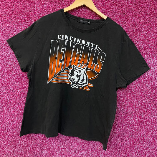 Junk Food Clothing NFL Cincinnati Bengals Chrome Retro Style Women's T-Shirt 2XL