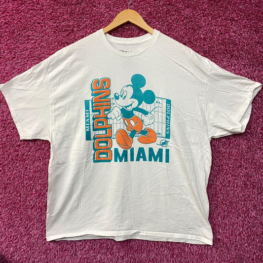 Disney x Junk Food NFL Miami Dolphins Mickey Mouse Field T-Shirt XL