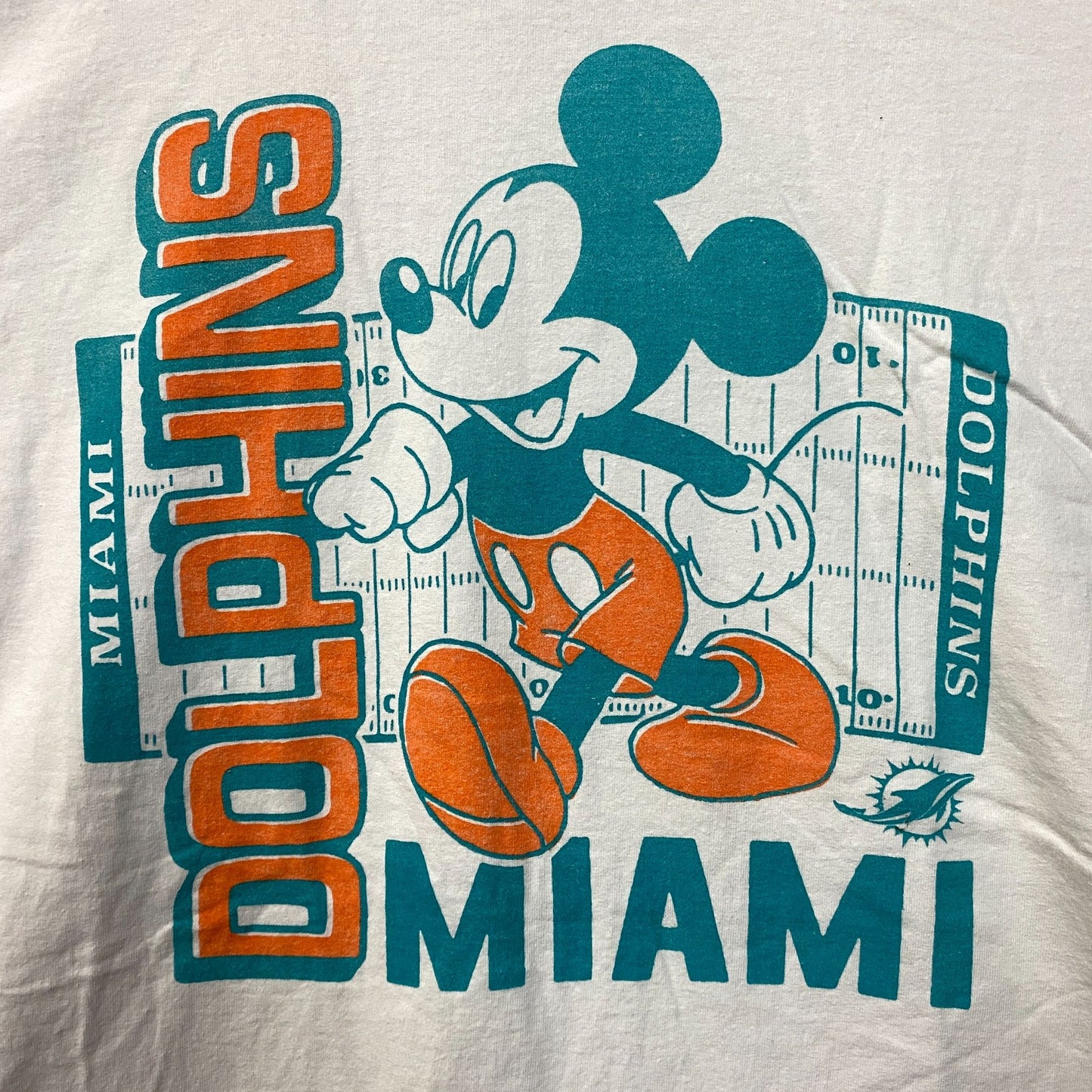 Disney x Junk Food NFL Miami Dolphins Mickey Mouse Field T-Shirt XL