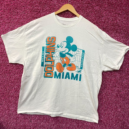 Disney x Junk Food NFL Miami Dolphins Mickey Mouse Field T-Shirt XL