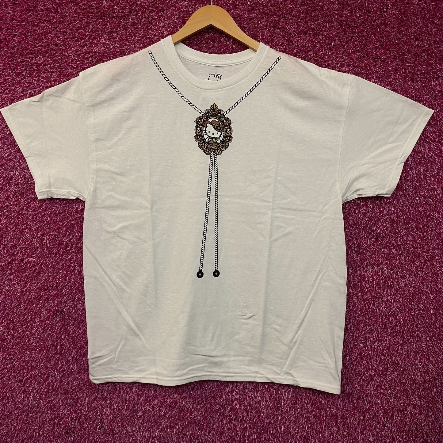 Sanrio Hello Kitty Bolo Tie Cute Graphic T-Shirt Large