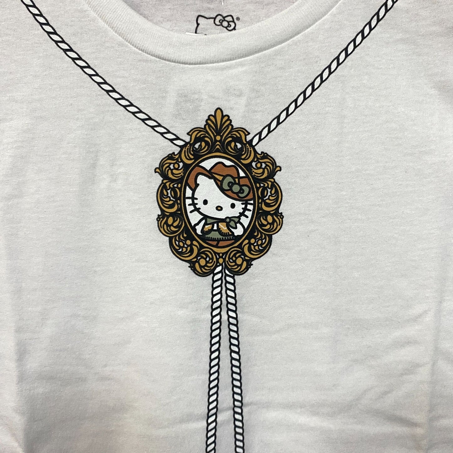 Sanrio Hello Kitty Bolo Tie Cute Graphic T-Shirt Large