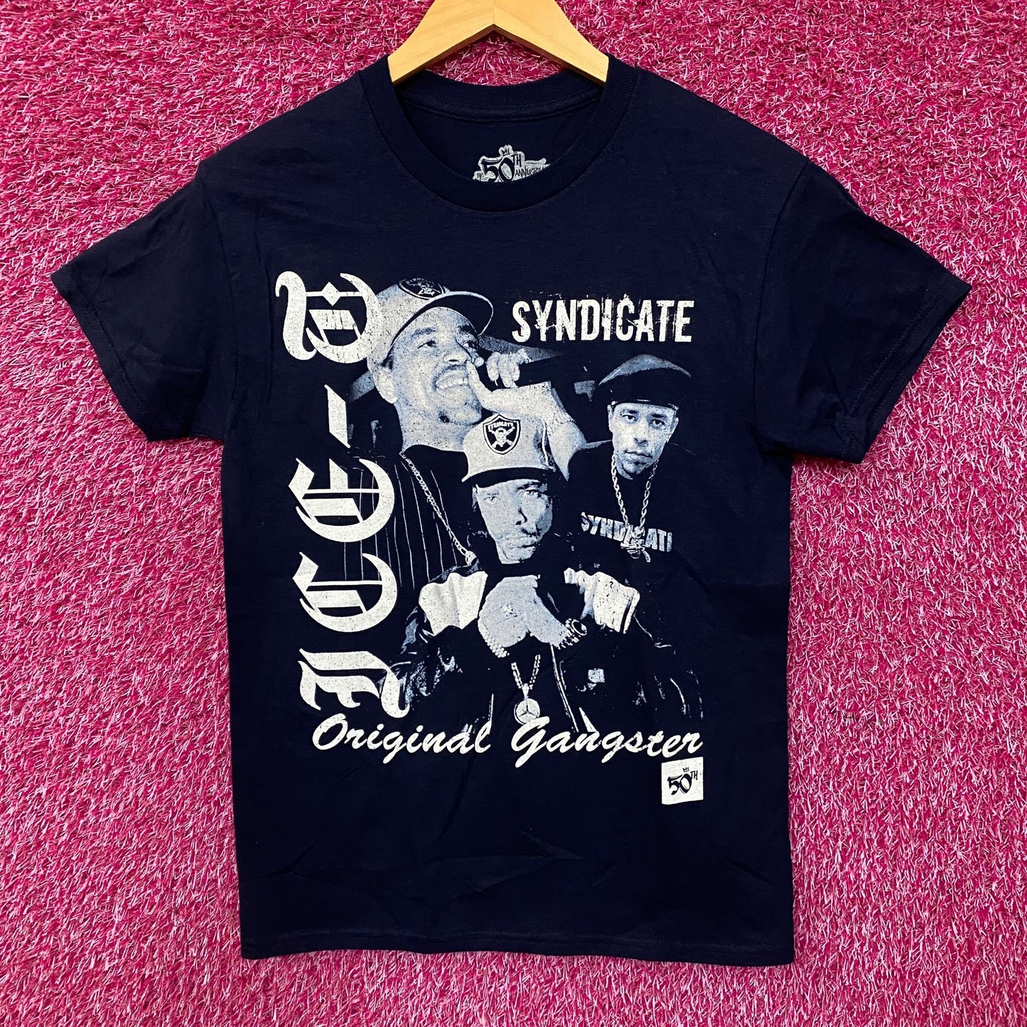 Ice-T Rhyme Syndicate 50th Anniversary of Hip Hop Graphic T-Shirt Small