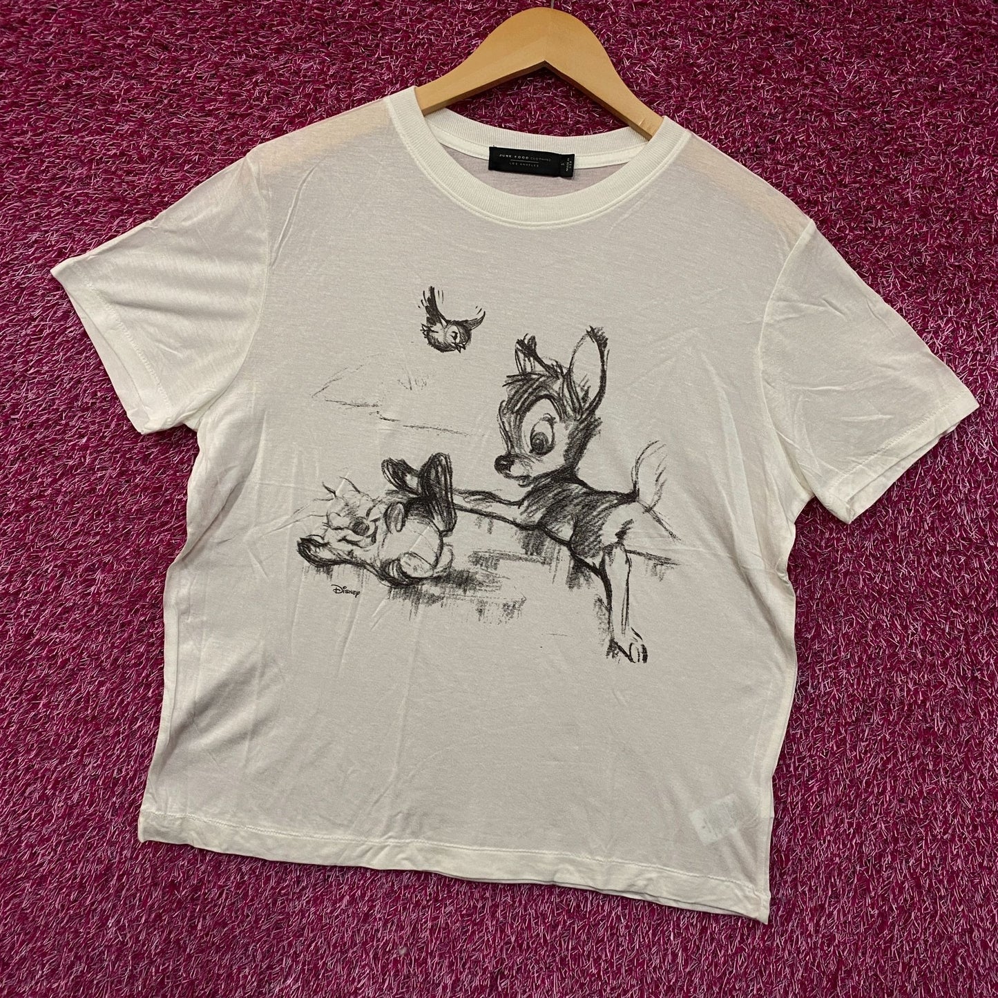 Disney Bambi Sketch Vintage Style Graphic Tissue Tee Small