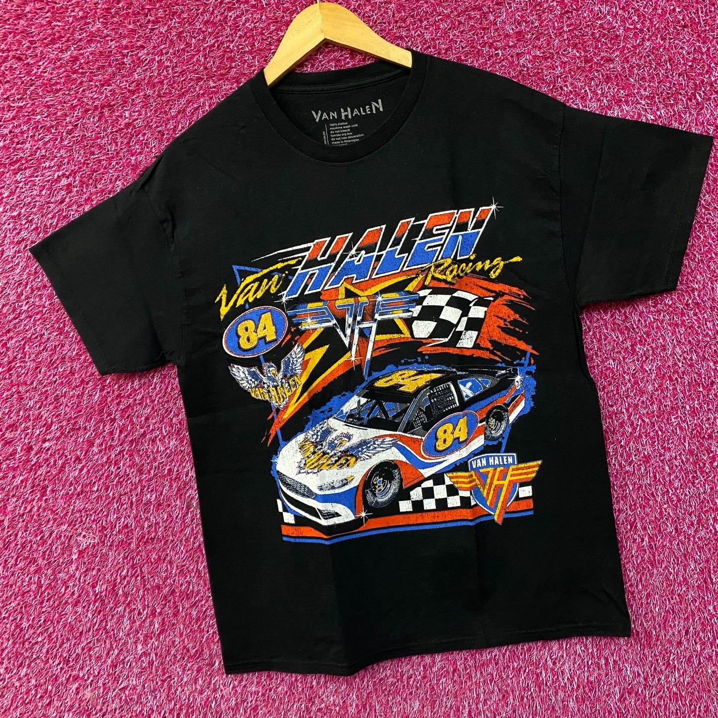 Van Halen Nascar Racing Car Graphic Design T-Shirt Medium