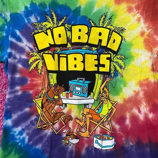 Scooby Doo No Bad Vibes tiedye Tshirt size medium