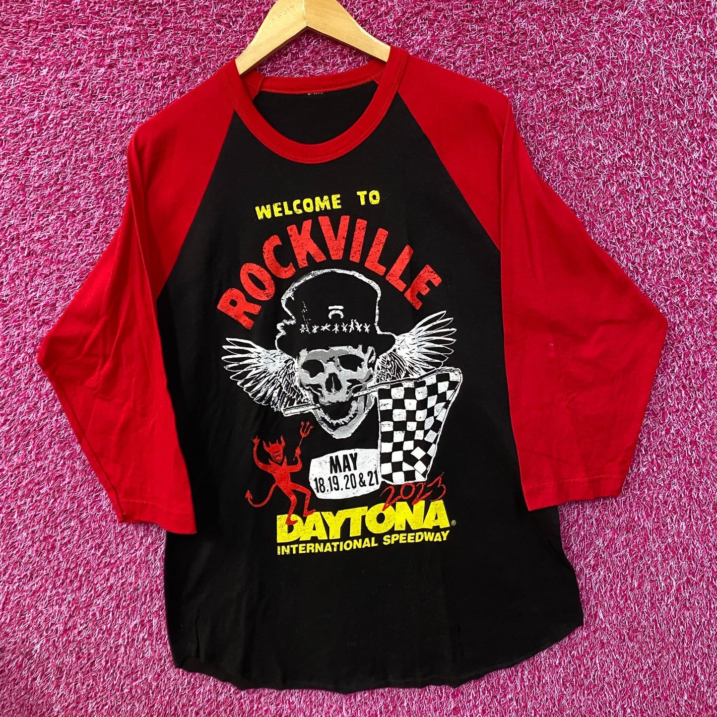 Welcome To Rockville 2023 Daytona 3/4 Long Sleeve T-Shirt XL