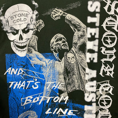 WWE Stone Cold Steve Austin And That's The Bottom Line Green T-Shirt Medium