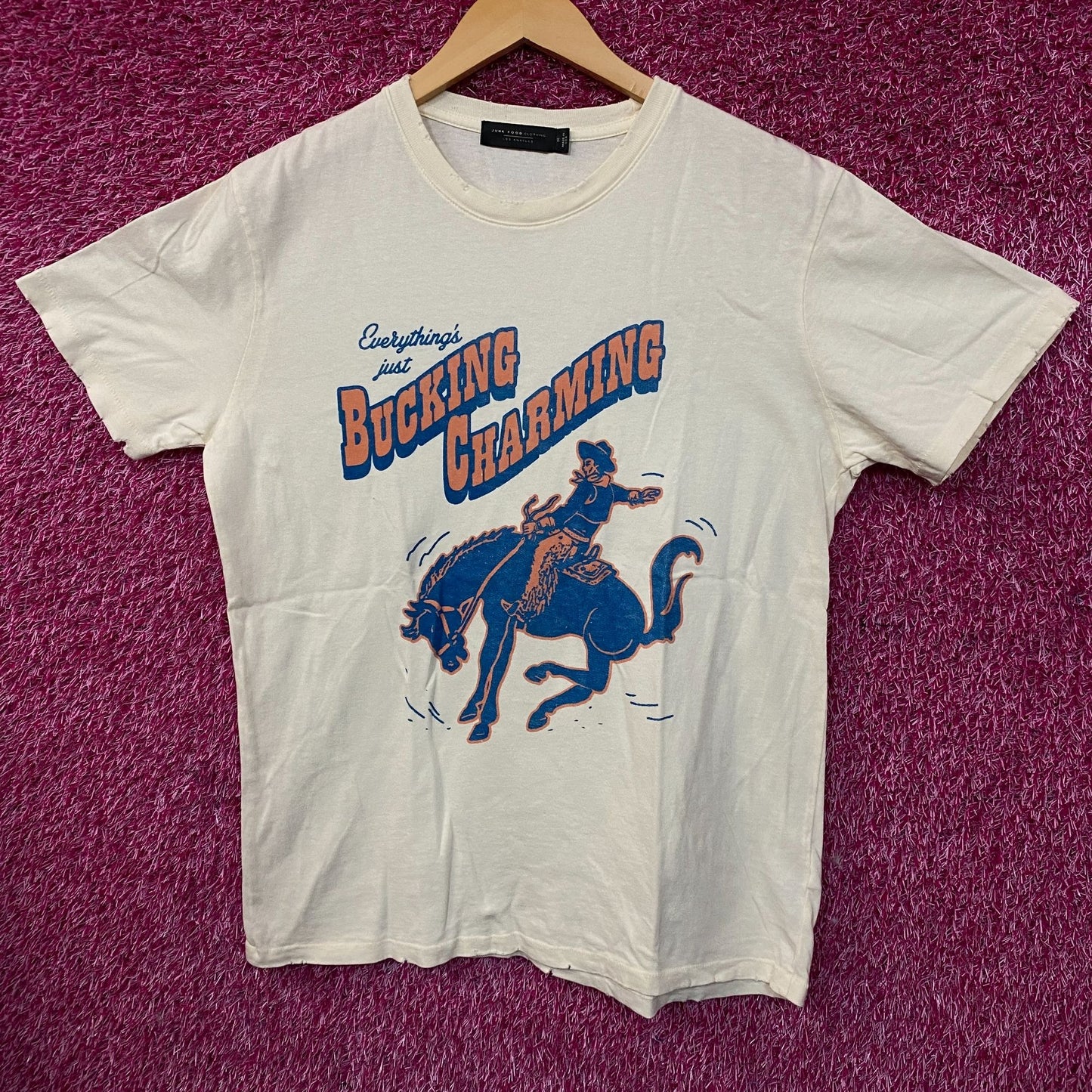 Junk Food Clothing Bucking Charming Vintage Style T-Shirt Medium