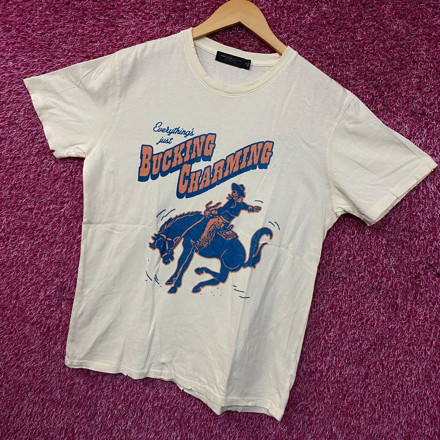 Junk Food Clothing Bucking Charming Vintage Style T-Shirt Medium